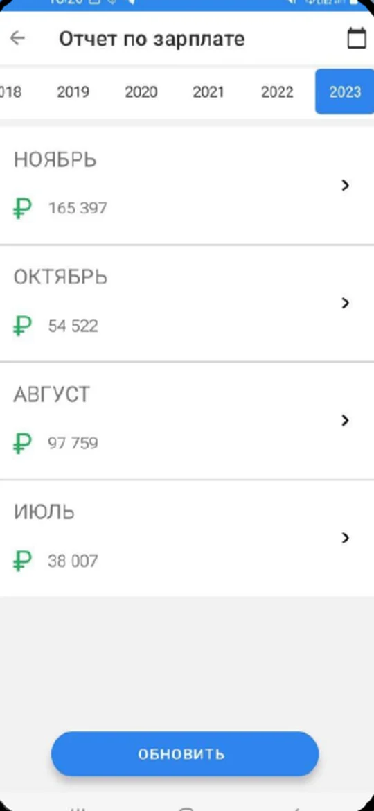 Отчёт по сдельной зарплате по месяцам
